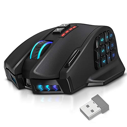Product Cover UtechSmart VENUS Pro RGB MMO Wireless Gaming Mouse, 16,000 DPI Optical Sensor, 2.4 GHz transmission technology, Palm Grip Ergonomic Design, Chroma RGB Lighting, 16 programmable buttons, Up to 70 Hours