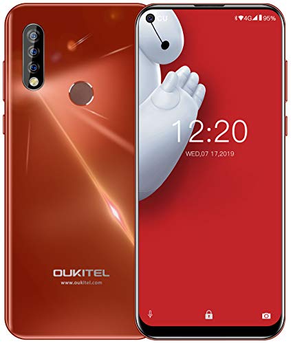 Product Cover Triple-Lens Camera Smartphone, OUKITEL C17 Pro 6.35 Inch 4GB RAM 64GB ROM Octa Core 2.0GHz 4G Unlocked Cell Phone, Android 9.0 3900mAh Battery, Fingerprint Face ID Orange