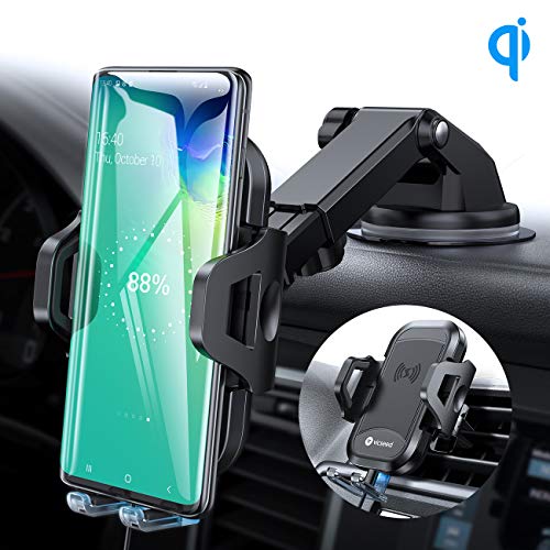 Product Cover VICSEED 3-in-1 Wireless Car Charger Mount Qi Fast Charging 10W 7.5W Dashboard Windshield Air Vent Phone Holder for Car Mount Fit for iPhone 11 Pro Max XS X XR Samsung Note9 S10 S9 LG Phones etc.
