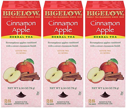 Product Cover Bigelow Cinnamon Apple Herbal Tea Bags 28-Count Box (Pack of 3) Cinnamon Apple Hibiscus Flavored Herbal Tea Bags All Natural Non-GMO