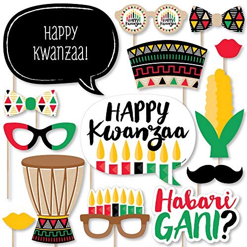 Product Cover Big Dot of Happiness Happy Kwanzaa - African Heritage Holiday Party Photo Booth Props Kit - 20 Count