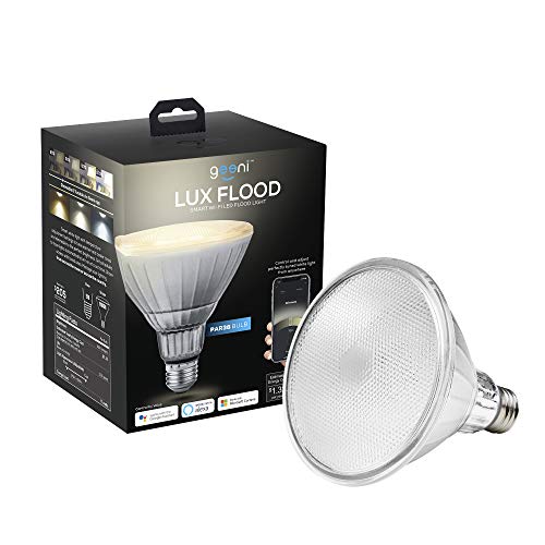 Product Cover Geeni GN-BW912-999 LUX Smart Floodlight, White - Outdoor 2700K-6500K Dimmable LED Bulb, E26, PAR38, 11W, 1000 Lumens - No Hub Works with Amazon Alexa, Google Assistant, Requires 2.4 GHz Wi-Fi
