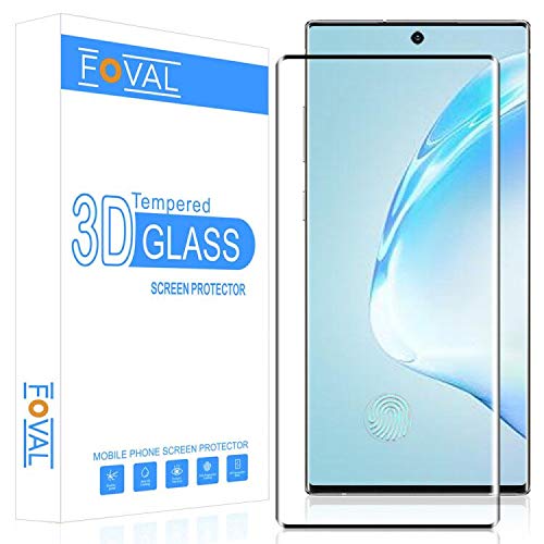 Product Cover Galaxy Note 10 Plus Screen Protector Glass, Compatible with Fingerprint Scanner, Foval Tempered Glass Screen Protector for Samsung Note 10+ and Note10+ 5G with Easy Installation Tray
