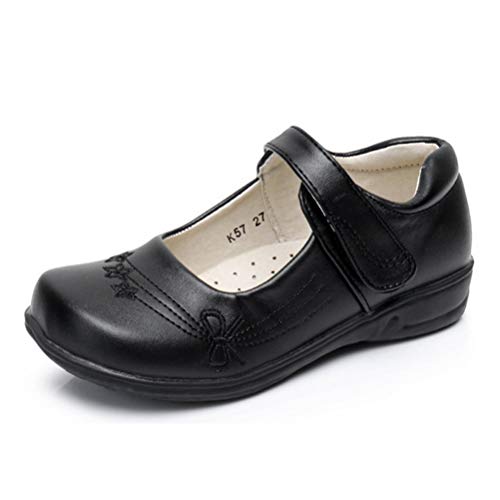 Product Cover Akk Girl's Mary Jane School Uniform Shoes Strap Dress Uniform Flats Black (Toddler/Little Girl/Big Girl)
