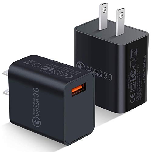 Product Cover Quick Charge 3.0 Wall Charger, Besgoods 2-Pack 18W QC 3.0 Charger Adapter Phone Charger Block Compatible with Wireless Charger, Samsung Galaxy S9 S8 Note 8 9, iPhone, iPad, LG, HTC and More