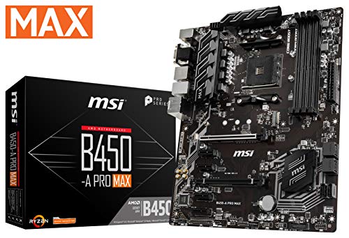 Product Cover MSI ProSeries AMD Ryzen 2ND and 3rd Gen AM4 M.2 USB 3 DDR4 D-Sub DVI HDMI Crossfire ATX Motherboard (B450-A Pro Max)