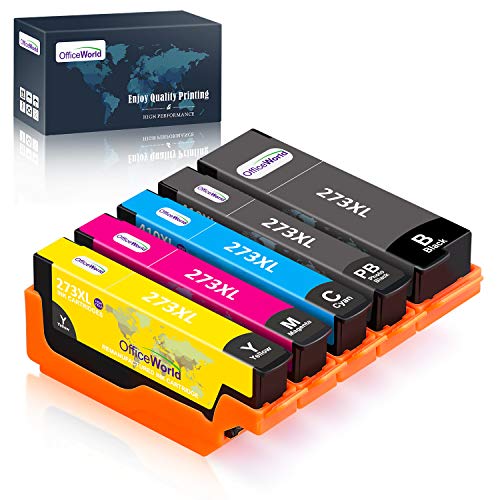 Product Cover OfficeWorld Remanufactured Ink Cartridge Replacement for Epson 273 XL 273XL Used for Expression XP-520 X-P820 XP-620 XP-610 XP-800 XP-810 Printer, 5-Pack （Black, Photo Black, Cyan, Magenta, Yellow）