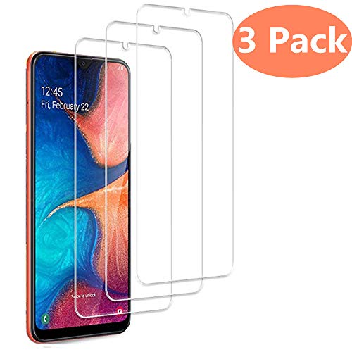 Product Cover [3 Pack] Screen Protector Compatible Samsung Galaxy A20,[9H Hardness] HD Transparent Scratch-Resistant [Bubble Free] Tempered Glass Compatible Galaxy A20