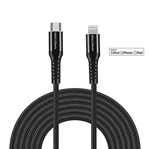Product Cover USB C to Lightning Cable 6ft [Apple Mfi Certified] iPhone Charger 6 ft SMALLElectric PD Power Delivery Fast Charging Durable Cord for iPhone 11 pro Max X XS XR XS 8 Plus, (with Type C Chargers)