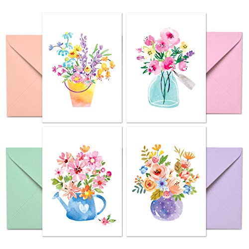 Product Cover Blank Cards with Envelopes - 48 Floral Blank Note Cards with Envelopes - 4 Assorted Cards for All Occasions! Blank Notecards and Envelopes Stationary Set for Personalized Greeting Cards-4x5.5