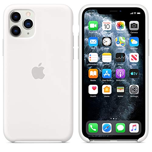 Product Cover iPhone 11MaxPro Silicone Case for iPhone 11Pro Max(6.5 inch) Gel Rubber Shockproof Cover with Microfiber Cloth Lining Cushion, Boxed- Retail Packaging (White)