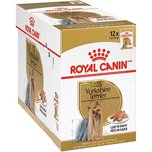 Product Cover Royal Canin Breed Health Nutrition Yorkshire Terrier Loaf in Gravy Pouch Dog Food, 3 oz Pouch (Pack of 12)
