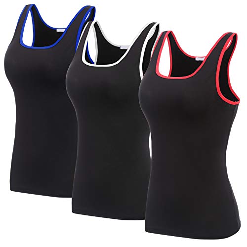 Product Cover COOrun Women's Yoga Workout Tank Tops Exercise Athletic Tops 3 Pack Activewear Sports Shirts S-XL
