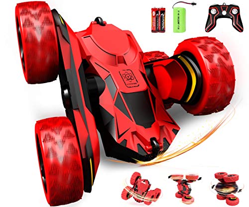 Product Cover Eholder Remote Control Car RC Stunt Car Toy 4WD 2.4Ghz 360 Dgreen Rotation RC Vehicles USB Rechargeable Red Remote Control Car Birthday Xmas Gift for Kids Boys