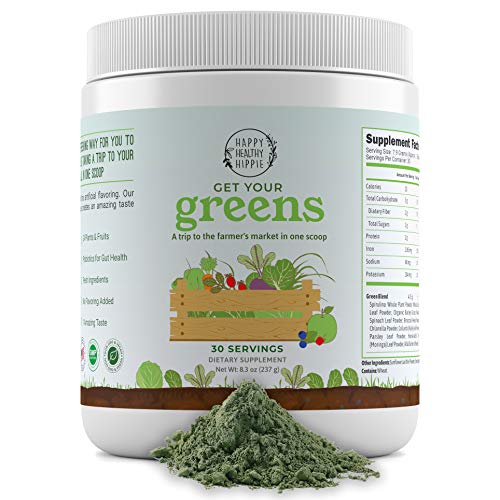 Product Cover Get Your Greens Super Greens Powder - Powerful Servings of 10 Green Juice Blend, 8 Superfood Antioxidants, 6 Key Enzymes, 10 Billion Probiotics - Delicious, Non-GMO, Sugar Free, Easy to Mix