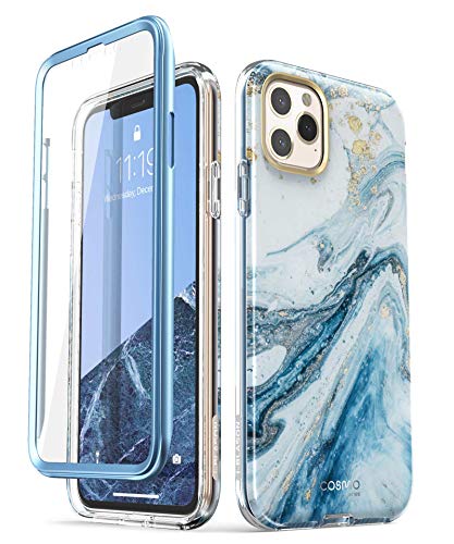 Product Cover i-Blason Cosmo Series Case for iPhone 11 Pro Max 2019 Release, Slim Full-Body Stylish Protective Case with Built-in Screen Protector (Blue)