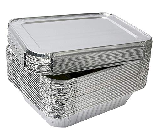Product Cover eHomeA2Z Aluminum Foil Pans with Lids Half Size 20 Pack 9