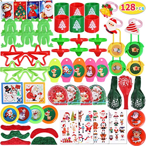 Product Cover Max Fun 128Pcs Random Color Assortment Toys for Christmas Party Favors Prizes Box Toy Assortment Classroom