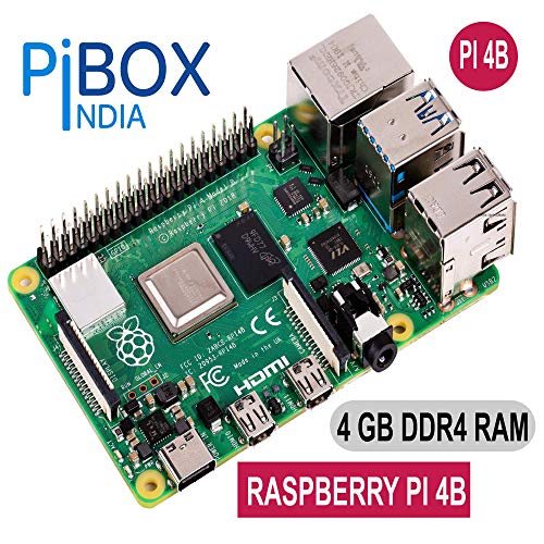 Product Cover pibox India Raspberry PI 4 Model B 4B SBC IOT Board Broadcom 1.5GHZ A72 Processor with 4 GB DDR4 4K Video -Dual Micro HDMI, Gigabit Network -2019 Model