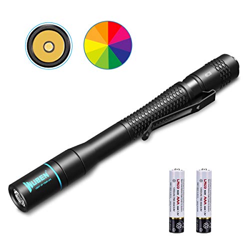 Product Cover WUBEN E19 LED Pen Light Flashlight Pocket Size 200 Lumens Mini Small Penlight High CRI NICHIA LED (Ra 90+) IP68 Waterproof 2 AAA Batteries Included 4 Modes for Inspection Outdoors Household Use