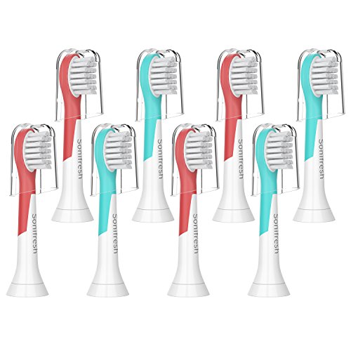 Product Cover Kids Replacement Heads, 8 pack Compact Sonic Care Toothbrush Heads for Kids 3-7 Years Old,Compatible with Philips Sonicare HX6032/94, HX6340, HX6321, HX6330,HX6331, HX6320, HX6034