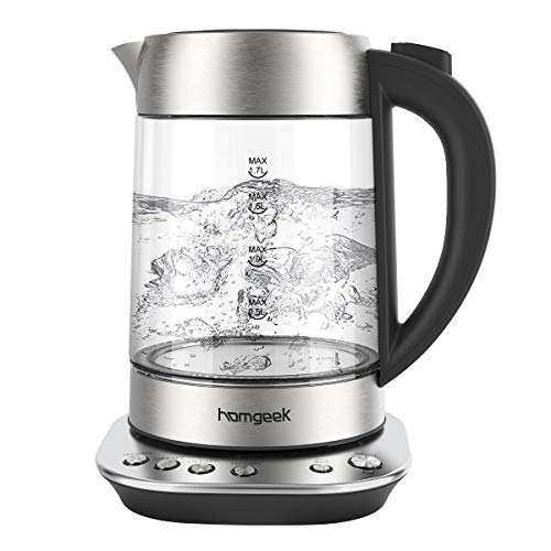 Product Cover Electric Kettle, Homgeek Electric Kettle Glass with Variable Temperature Control, Auto Shut-Off & Boil-Dry Protect Function, Keep-Warm Design, 1.7L, BPA Free