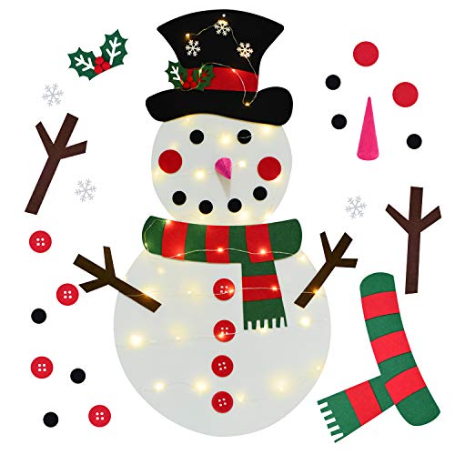 Product Cover DearHouse DIY Felt Christmas Snowman Games Set with 21 PCS Detachable Ornaments, Wall Hanging Xmas Gifts for Christmas Decorations