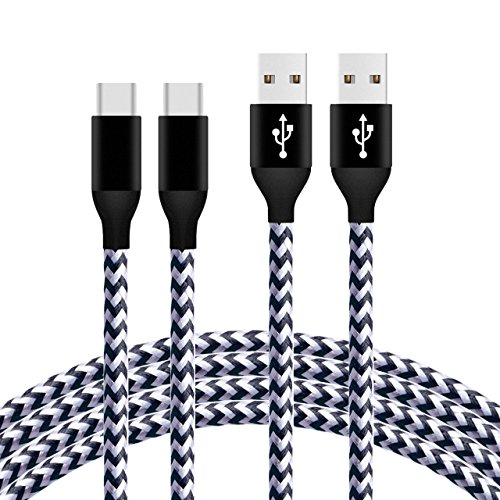 Product Cover USB Type C Cable, 2 Pack [4FT 4FT] USB Type C Fast Charging Braided Charger Cord Compatible with Google Pixel 2/3/XL, Nexus 6P, Galaxy S9 S8 Plus, Note 8, Huawei Matebook, MacBook-Black White