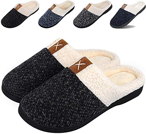 Product Cover Bocianelli Winter House Home Slippers Womens Mens Memory Foam Slippers Comfy Fuzzy Plush Fleece Lined Slipper Anti-Slip for Indoor Outdoor