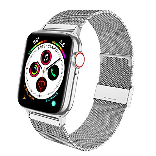 Product Cover BELONGME Cocos Compatible with Apple Watch Band 38mm 40mm 42mm 44mm,Stainless Steel Mesh Loop for iWatch Bands Women Men Series 5 4 3 2 1