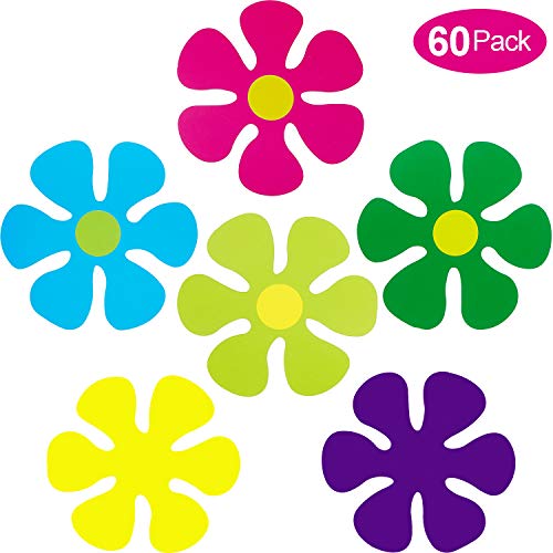 Product Cover 60 Pieces Flower Shaped Cutouts Mini Retro Flower Cutouts for Hippie Party Craft Home Wall Decoration