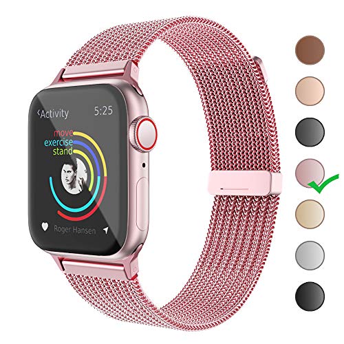 Product Cover Cocos Compatible with Apple Watch Band 38mm 40mm 42mm 44mm,Stainless Steel Mesh Loop for iWatch Bands Women Men Series 5 4 3 2 1
