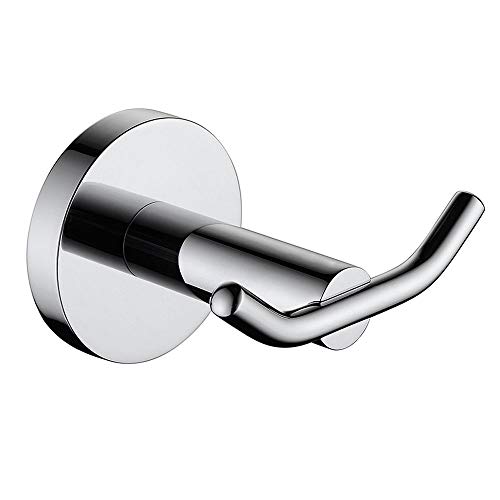 Product Cover JOMAY Double Towel Hooks Bathroom for Hanging, Simple Robe Hooks Wall Hooks Heavy Duty, Door Holder Clothes Hanger Wall Mounted, Rustproof Polished SUS 304 Stainless Steel for Bath Kitchen Bedroom