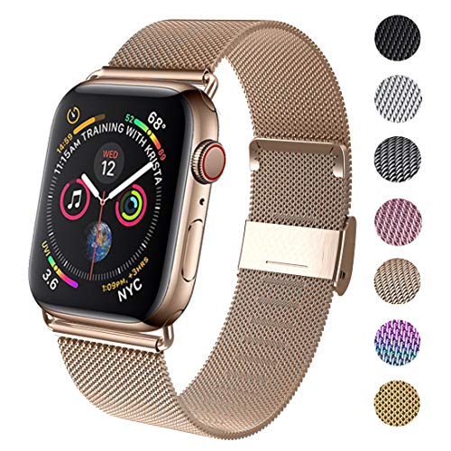 Product Cover GBPOOT Compatible for Apple Watch Band 38mm 40mm 42mm 44mm, Wristband Loop Replacement Band for Iwatch Series 4,Series 3,Series 2,Series 1-Gold 38mm/40mm