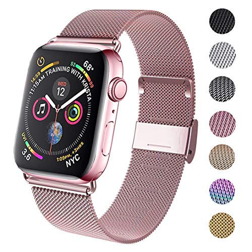 Product Cover GBPOOT Compatible for Apple Watch Band 38mm 40mm 42mm 44mm, Wristband Loop Replacement Band for Iwatch Series 4,Series 3,Series 2,Series 1,Rosegold,38mm/40mm