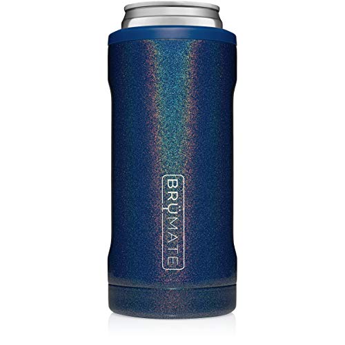 Product Cover BrüMate Hopsulator Slim Double-walled Stainless Steel Insulated Can Cooler for 12 Oz Slim Cans (Glitter Reflex Blue)