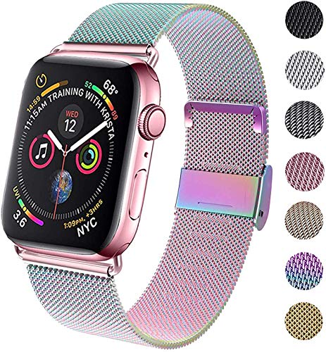 Product Cover GBPOOT Compatible for Apple Watch Band 38mm 40mm 42mm 44mm, Wristband Loop Replacement Band for Iwatch Series 4,Series 3,Series 2,Series 1,Colorful,38mm/40mm