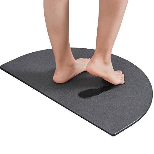Product Cover UNIKON Bath Mat, Absorbent Diatomaceous Earth, Japanese Design, Nonslip Bathroom Floor Mats for Fast Water Drying, Self-Refreshing Hard Shower Mat, Half Round