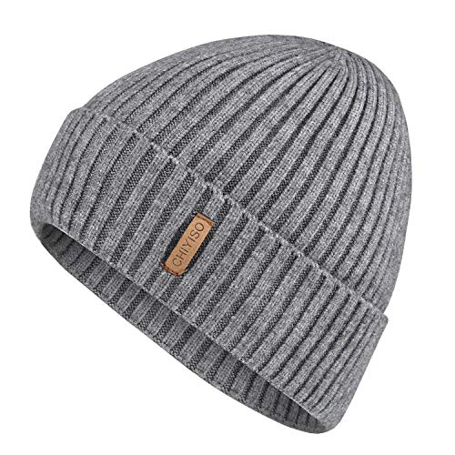 Product Cover Tina Maud Warm Winter Knit Hat Wool Cuffed Beanie Hats with Lining Skull Cap for Men and Women Unisex