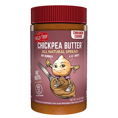 Product Cover Field Trip Chickpea Butter | Healthy Vegan Snacks, Gluten Free, Non GMO Ingredients, All Natural Creamy Peanut Butter Substitute, Nut and Soy Free | Cinnamon Churro | 16oz Jar