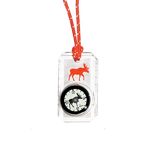 Product Cover Sun Company Wildlife Compass for Kids - Children's Compass for Camping, Hiking, and Exploring | Break-Away Neon Lanyard