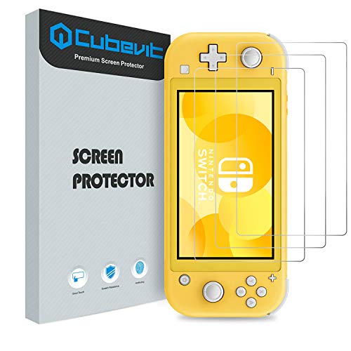Product Cover Cubevit. Screen Protector for Nintendo Switch Lite, [3 Pack] [Lifetime Replacement] Bubble Free/Anti-Scratch/HD Clear 2.5D Film Premium Tempered Glass Screen Protector for Nintendo Switch Lite 2019