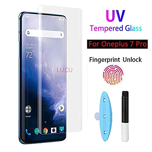 Product Cover Case Plus Tempered Glass for OnePlus 7 Pro Advanced Border-Less Full Edge to Edge UV Screen Protector with Installation kit - (Pack of 1) (Oneplus 7 Pro Uv Tempered Glass- 1 Pack)