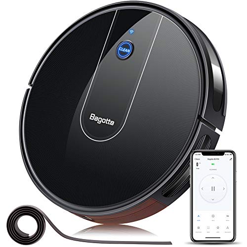Product Cover Robot Vacuum - 1600PA Wi-Fi Connected APP Schedule Cleaning Robotic Vacuum Cleaner , Striped Panel, 2.7