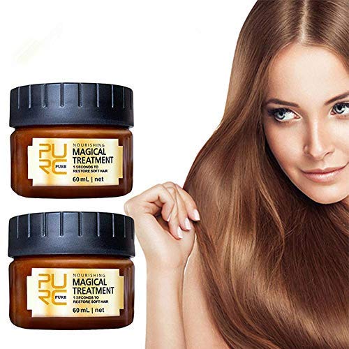 Product Cover 2 Pack Magical Hair Treatment Mask, Advanced Molecular Hair Roots Treatment Professtional Hair Conditioner, 5 Seconds to Restore Soft Hair, Instantly Service the Dry and Rough Hair Ends-60ml (2pcs)