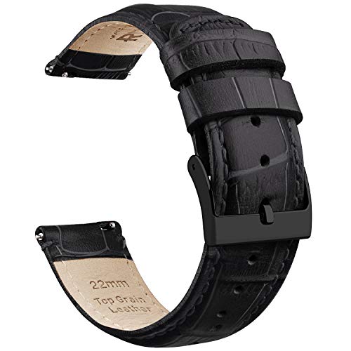Product Cover Ritche Quick Release Leather Watch Bands Genuine Leather Watch Strap 18mm, 20mm or 22mm for Men and Women