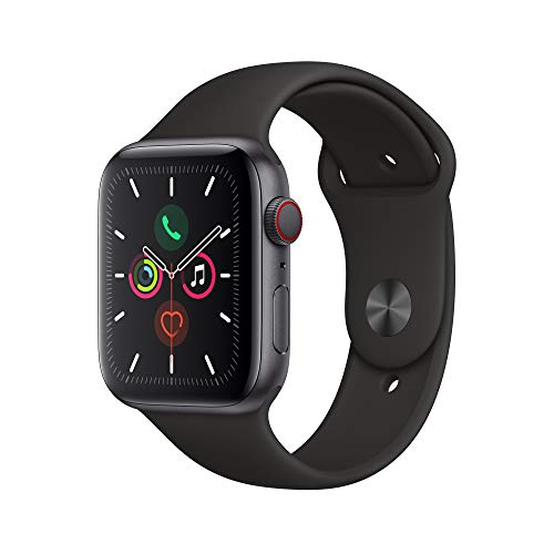 Product Cover Apple Watch Series 5 (GPS + Cellular, 44mm) - Space Gray Aluminium Case with Black Sport Band