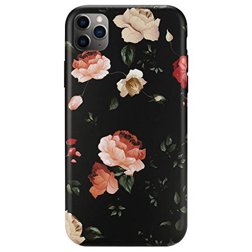 Product Cover Wingcases for iPhone 11 Pro Max 6.5 inches Cases, Red and White Romantic Rose Floral Ultra Thin Anti Fingerprint Scratch TPU Gel Cover