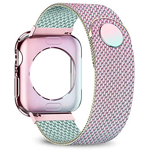 Product Cover jwacct Compatible for Apple Watch Band with Screen Protector 38mm 40mm 42mm 44mm, Soft TPU Frame Case Cover Bumper Compatible for iwatch Series 1/2/3/4/5 Multicolor