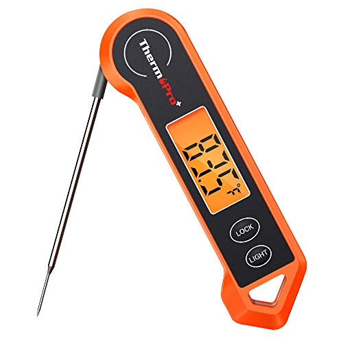 Product Cover ThermoPro Digital Instant Read Meat Thermometer for Grilling Waterproof Kitchen Cooking Food Thermometer with Ambidextrous Backlit for BBQ Grill Smoker Oil Fry Candy Thermometer